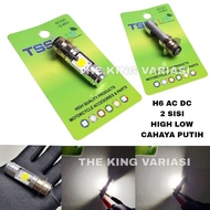 CAHAYA 2-Sided LED Motorcycle Headlight H6 White Light AC DC Current HIGH LOW 2-Sided LED Headlight 