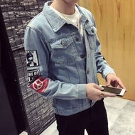 GD Quan Zhilong with the same Korean youth denim jacket me