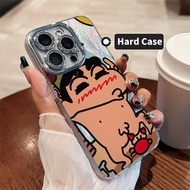 Casing iPhone 11 13 14 15 16 Pro Max Creative Crab Crayon Shinchan Laser Case For iPhone 13PM 16PM 1
