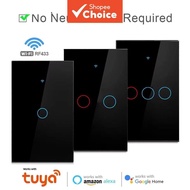 Smart Wifi Touch Switch No Neutral Required 1-3 Gang for Google Home