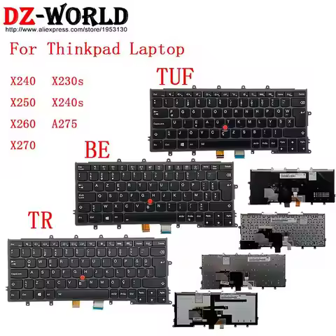 TR Turkish BE Belgian TUF Backlight Keyboard for Lenovo Thinkpad X260 X240 X270 A275 X250 X240S X230