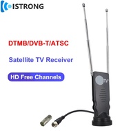 Indoor Digital TV Antenna 28dBi Satellite Ground Wave Receiver Amplifier Home 4K HD Free Channels DTMB/DVB-T/ATSC Telescopic Rod TV Receivers