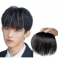 Men's wig 100% real hair, men's hairline wig, bangs wig piece, integrated men's forehead real hair