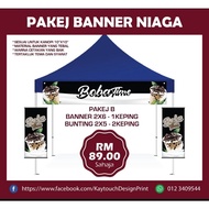 Set Banner Bunting Niaga (Pakej B)