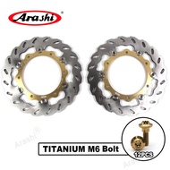 Arashi CNC Full Floating Front Brake Disc Rotors For YAMAHA XP T-MAX 500 / ABS 2008 2009 2010 2011 XP TMAX 500 XP500 267mm Motorcycle Disk Titanium Mounting Bolts