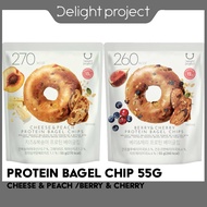 [Bundle of 3] Olive Young Delight project Protein Bagel Chips 55g ( Berry &amp; Cherry / Cheese &amp; Peach)