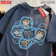 2026时尚 2026Men's Frozen Cat T-shirt Summer Soft Fashion Couple Short Sleeve Plus Size Tee Japanese C