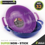 SERBU - COLORED ENAMEL WOK - 32 CM Enamel Wok - Healthy Wok - Wok Wok/ Kettle