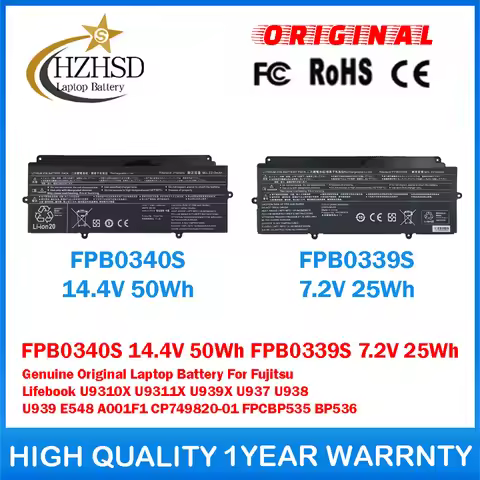 FPB0340S 14.4V 50Wh FPB0339S 7.2V 25Wh Genuine Original Laptop Battery For Fujitsu Lifebook U9310X U