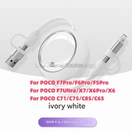 LIKAIYUE High Power 100W Retractable Fast Charging Cable USB C For POCO F7Pro F6Pro F5Pro  F7Ultra X