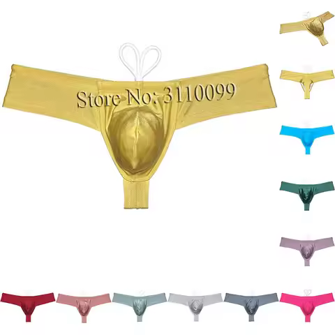 Men's Mini Cheeky Swimwear Solid Brazilian Bikini Briefs Surf Board Trunks Underwear