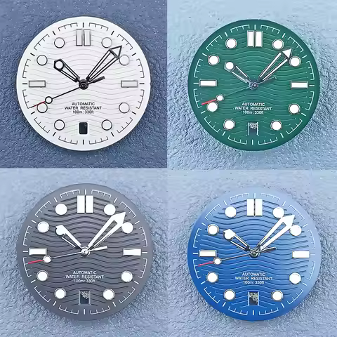 31mm Blue Seamaster Diver 300M Watch Dial Hands Suitable for 6 O'clock NH35 Automatic Mechanical Mov