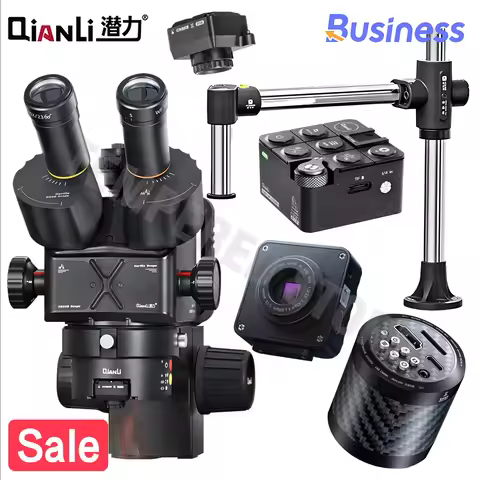 Qianli 6558 Trinocular Microscope No Base 6.5X-58X Industrial Thermal 4K Camera YCS Arm Kit For Phon
