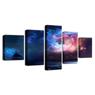 Pcs Cosmos Nebula Stars Wall Art Canvas Print No Frame  Space Galaxy Decor for Living Room Bedroom H