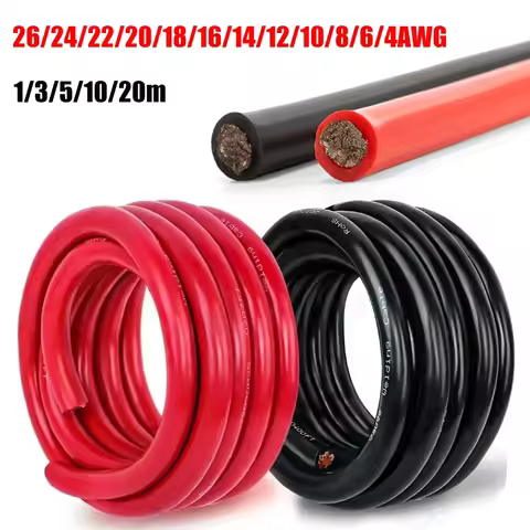Red Black Silicone Cable Heat Resistant Silicone Wire Flexible Tinned Copper Stranded Wire For Auto 