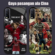 DJ-43 Ronaldo Casing GLASS soft frame black VIVO Y03 S1 Y30 Y50 V50 Y20 Y20i Y20s V15 Y29 Pro Lite