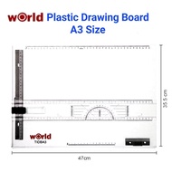 Plastic Teknik Board or Wood Drawing Papan Wooden A2 18" x 24"or A3 12" x 18"