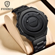 LIGE Sub Merek FOXBOX Jam Tangan Pria Tahan Air Jam Tangan Kuarsa Manik-manik Bergulir Kreatif Jam