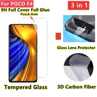 POCO F4 Tempered Glass POCO X5 Pro 5G POCO F3 X3 X4 GT Pro NFC Screen Protector 3in1 Full Cover screen Camera Lens