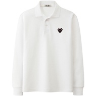 2024 Style Embroidery Black Heart PLAY CDG Men Long Sleeve Polo shirt
