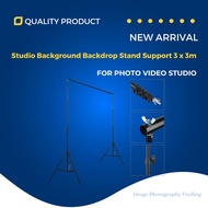 Studio Background Backdrop Stand Support 3 x 3m Portable Handle Kit DSLR