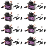 Miuzei MG90S 9G Micro Servo Motor Metal Geared Motor Kit for RC Car Robot Helicopter, Mini Servos fo