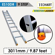 Original WINSTON ES10DR 9 Rungs Premium Aluminium Single Pole Ladder with Sirim