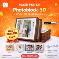 Waterproof HD Laminated 3D Photo Block Frame, Size 30x30 Square