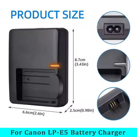 LC-E5/LCE5E Battery Charger For Canon LPE5 LP-E5 EOS Kiss X2,Kiss X3,Rebel T1i,Rebel XS,Rebel Xsi,EO
