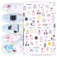 3D Nail Sticker Waterproof Nail Decal with Drawings of Comic Characters Enofno F531