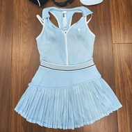 {COSLEAF} Pleated Skirt SET (1 Detachable Foam bra + 1 Pleated Skirt) Tennis Dress Sports Dress Spor