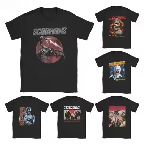 Men Women Printed T-Shirt Heavy Metal Scorpions Cotton Tees Short Sleeve Hard Rock Band T Shirt Roun