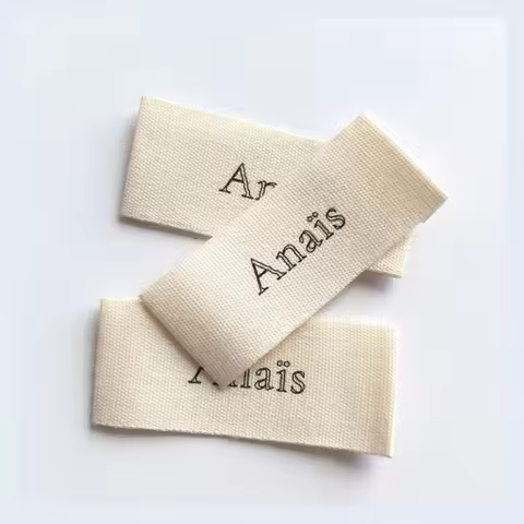 Custom Printed Cotton Labels Custom Organic Cotton Label 2CM Width Label Sewing On Clothing Cotton T