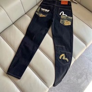 EVISU222 Printed Washed Jeans Men's All-Match