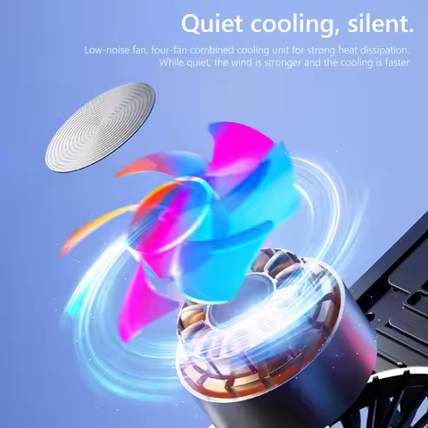 Laptop Cooling Pad with 2/4 Fans Foldable Gaming Laptop Cooler Fan RGB Silent Portable Laptop Holder