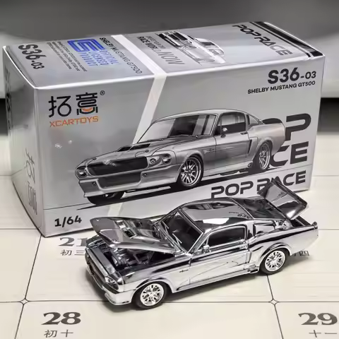 POP RACE 1:64 S36-03 SHELBY MUSTANG GT5OO Alloy Die Casting Car Model Collection Ornament