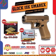 Produk Asli Glock 19X Umarex Tan Upgrade Bonus Gas 5 Botol Dan Gotri 300 Butir Packing Aman