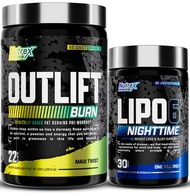 Nutrex Research Lipo 6 Nighttime Fat Burner and Outlift Burn Fat Burner Preworkout Powder Weight Los