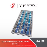 [ 3 Tube ] LED Top Mirror Reflector fitting (2X4 feet ) /Office Recessed Light Fitting / Lampu offic