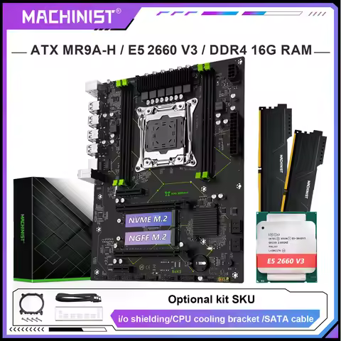 MACHINIST X99 Motherboard combo optional Xeon E5 2660 V3 LGA 2011-3 CPU and DDR4 16GB RAM Kit Dual-c
