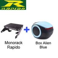 Rapido Monorack Yamaha LC135 V8 FI Combo Set with Top Box Alien ABS Tail Box Siput 35L Universal Mil