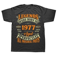 47th Birthday Gift Legends Born In 1977 47 Years Old T Shirts Summer Fathers Day Christmas Streetwea