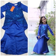 🌺 RAYA 2022 🌺 BLUE BAJU KURUNG BUDAK GLAMOUR 12m 1y 2y 3y 4y 5y 6y 8y 10y 11y 12y BIRU