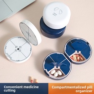 One Week Portable Mini Sealed Medicine Storage Box Round Portable Seven-Day Double-Layer Medicine Bo