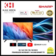 SHARP 32/43/50/55/65" FHD / 4K UHD Smart TV | Netflix, Youtube, Prime Video & Browser | 3 Years Warr