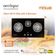 Aerogaz/Mowe78cm 3 Burners Wi-Fi Glass Hob MW370G