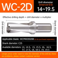 WC U Drill 2D/3D/4D/5D Depth Ratio 14-90mm Through Coolant Flat Bottom Indexable Violence Drill Bit 