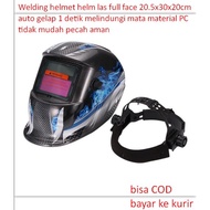 Welding helmet helm las full face 20.5x30x20cm auto gelap 1 detik