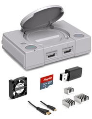 PiStation CASE, Raspberry Pi4 Case with HDMI Cable, Cooling Fan and 3pcs Pi 4 Heatsinks, Micro SD Ca