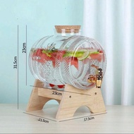 [HOT] GLASS JAR FOR WINE AND WATER WITH FAUCET WITH WOODEN SHELF...